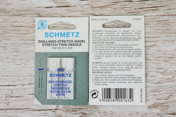 Schmetz Zwillingsnadel 130/705 H-S-ZWI  Zwillings-Stretch-Nadel